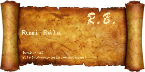 Rumi Béla névjegykártya